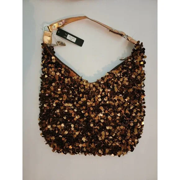 Bronze Sequin Shoulder Bag - Picture 3 of 10